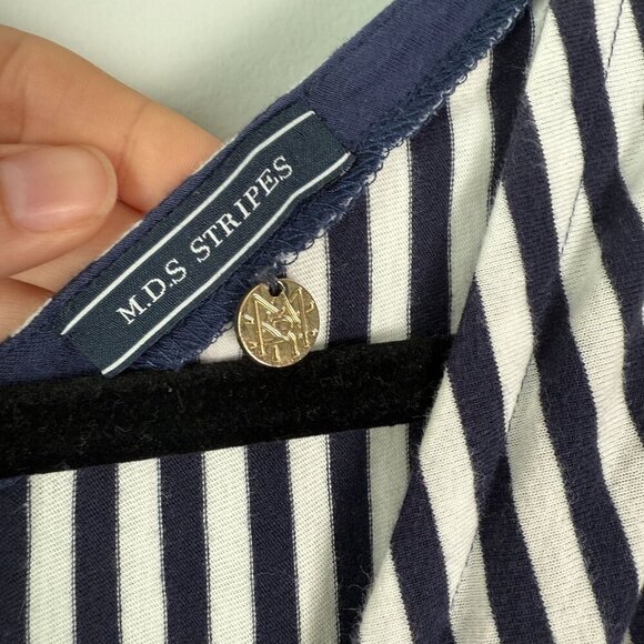 M.D.S Stripes 100% Cotton Amanda Jumper Navy Stripe Size 1/Small - Picture 5 of 12